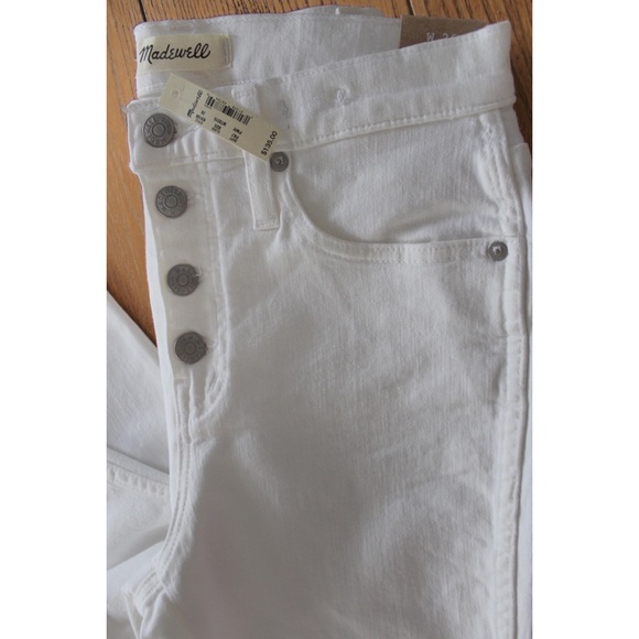 Madewell 10" High-Rise Skinny White Step-Hem Jeans NWT 26 2 - Picture 9 of 12